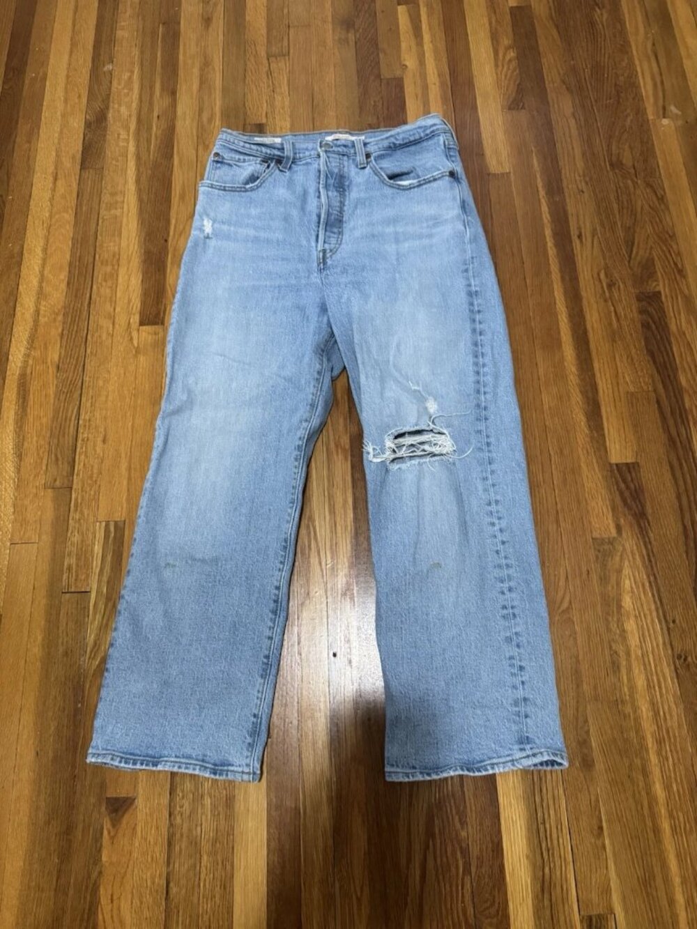 Levi's Ribcage Straight Women's Jeans Size 30 Blue Denim High Rise Button Fly